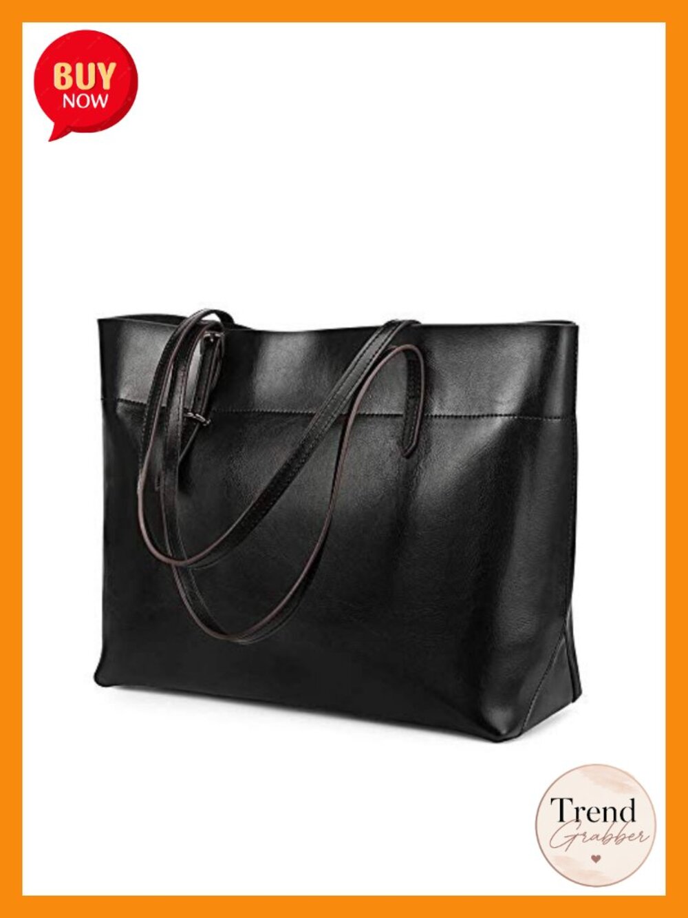 Genuine Leather Tote Bag Vintage Satchel Fits 14" Laptop - Picture 1 of 6